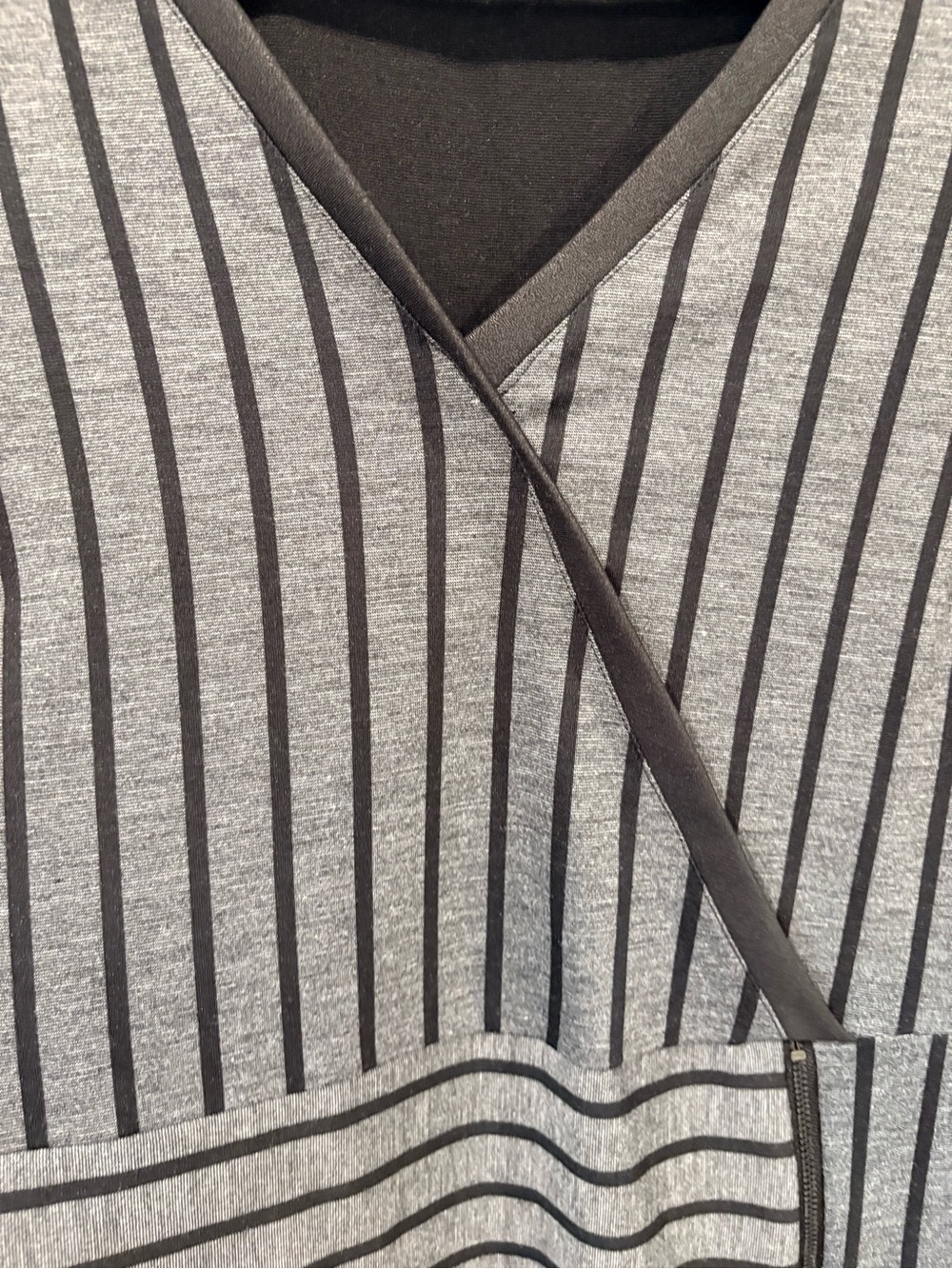 Sandwich Gray Mixed Stripe Wrap Knit Dress | Long Sleeve | Size Small - Picture 6 of 11